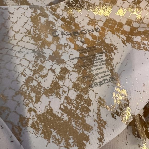 CARBON 38 White and Gold Python Workout set, size SM - Picture 6 of 8